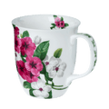 Garden Phlox floral Java mug, 12.5 oz (375 ml) fine bone china mug with phlox flower design, front view handle right