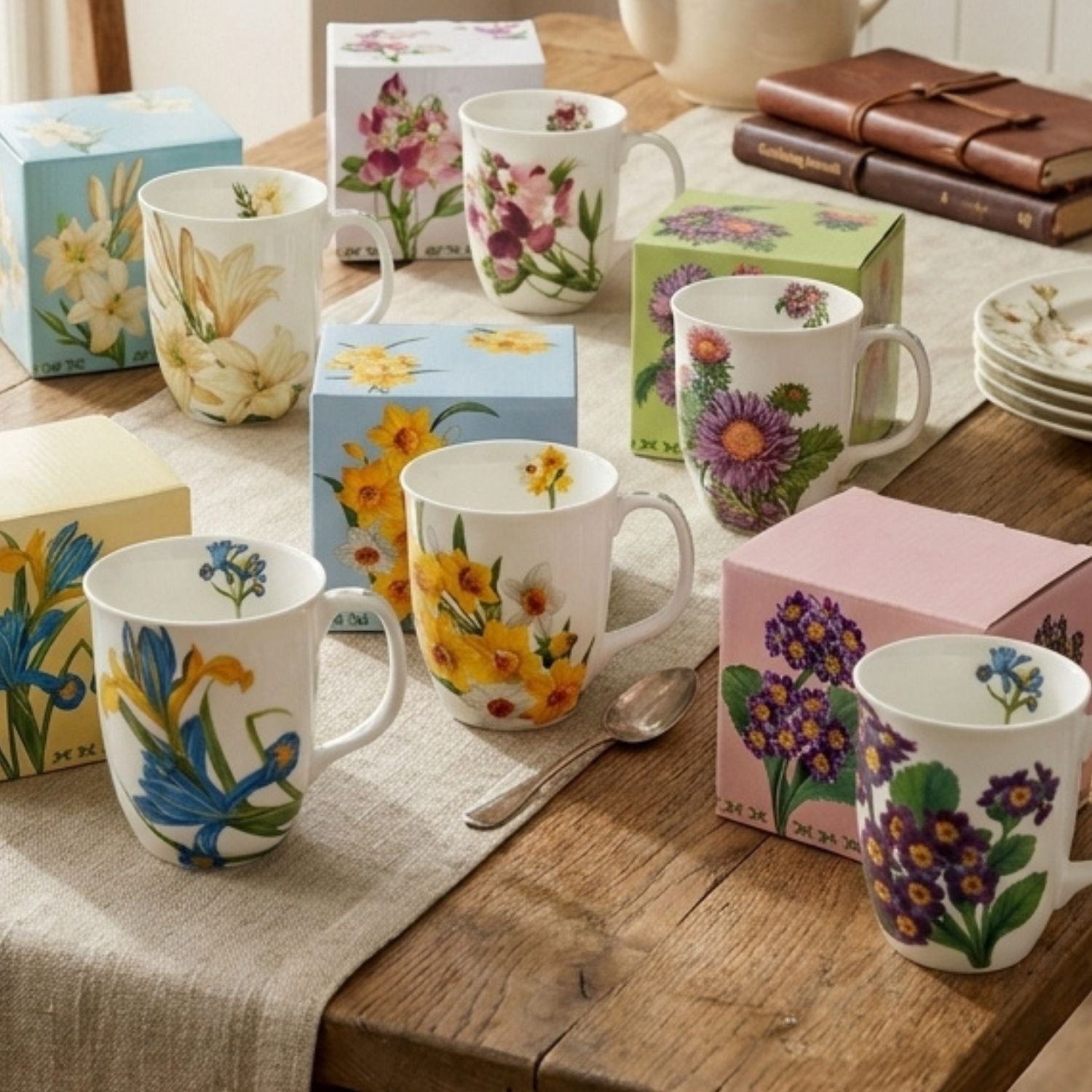 Botanical Flowers Six-Mug Bundle