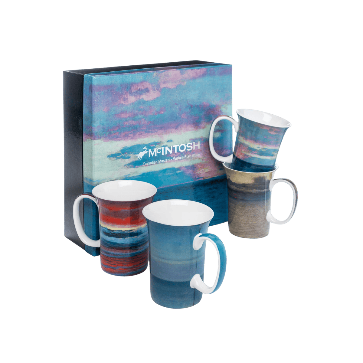 William Blair Bruce mug set The Clouds of Tempest Mirror of The Moon Stormy Red Sunset Sunset in Clouds fine bone china 11 oz (325 ml) McIntosh Mugs front view