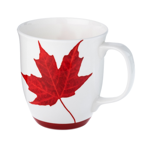 Canada Java Mug in fine bone china, front view, handle right