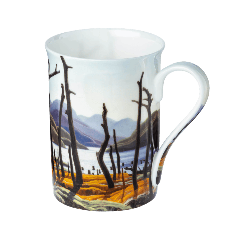Cranberry Lake Franklin Carmichael painting mug fine bone china 12.5 oz Classico mug, front view handle right