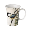 Robert Bateman Lively Pair - Chickadees mug fine bone china 11 oz (325 ml) McIntosh Mugs front view, handle right