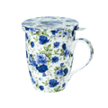 Chintz Dark Blue Roses Tea Mug w/ Infuser and Lid | NEW for 2024 - McIntosh Shop