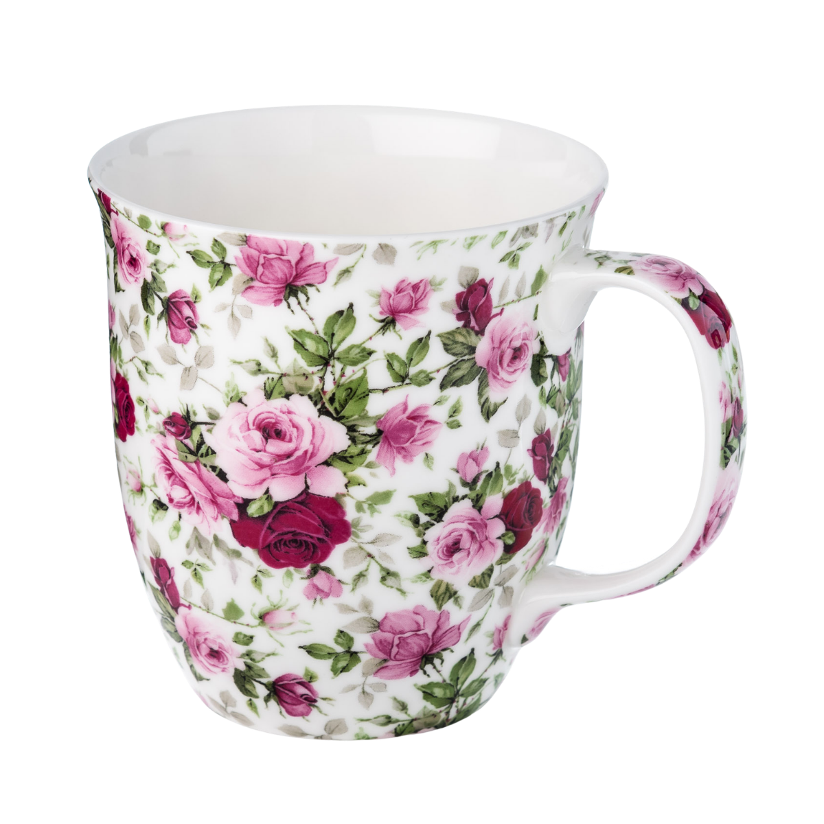 Chintz Red & Pink Roses Java Mug size guide in fine bone china, 375 ml (12.5 oz) capacity, 4 in height
