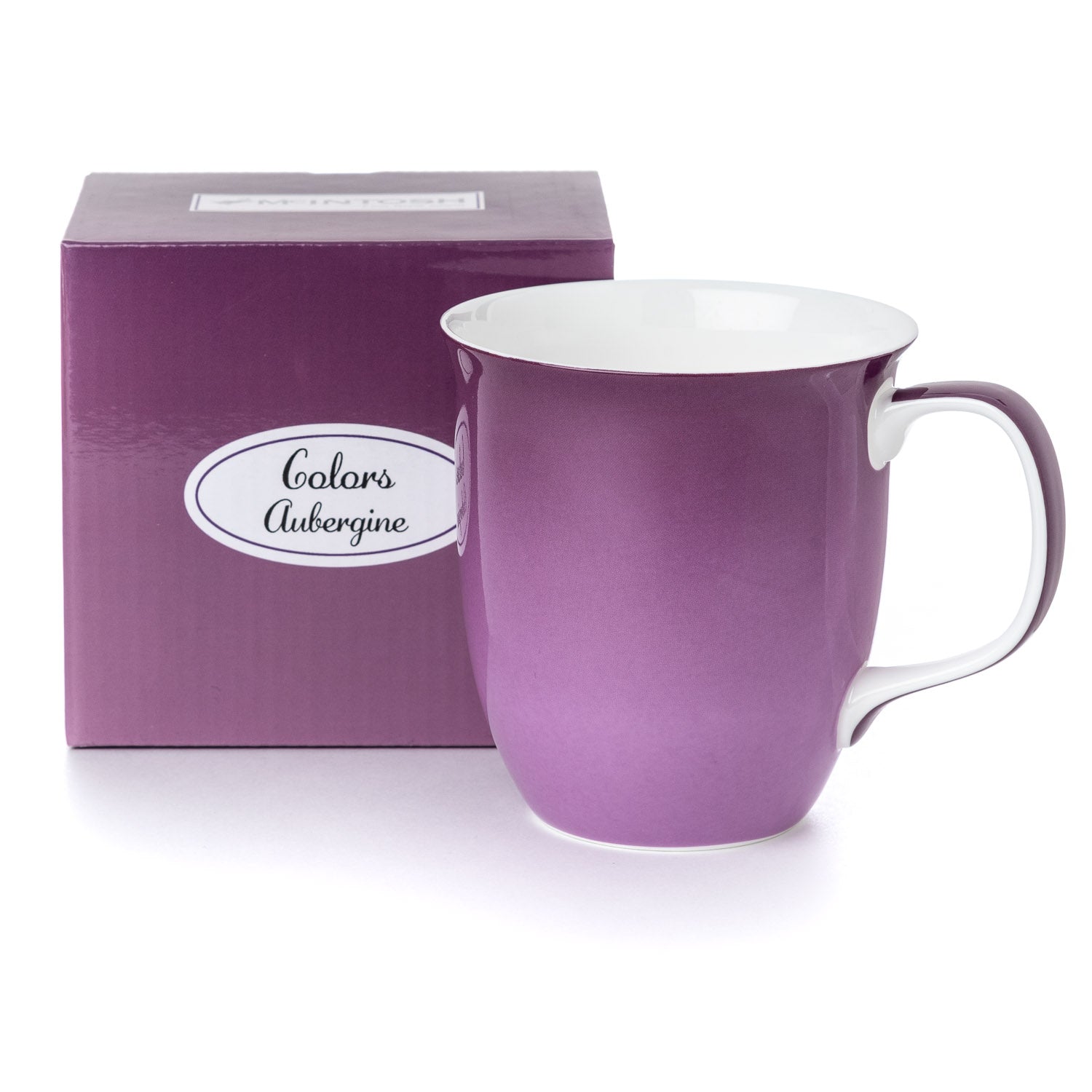 Aubergine Java Mug with matching gift box, fine bone china