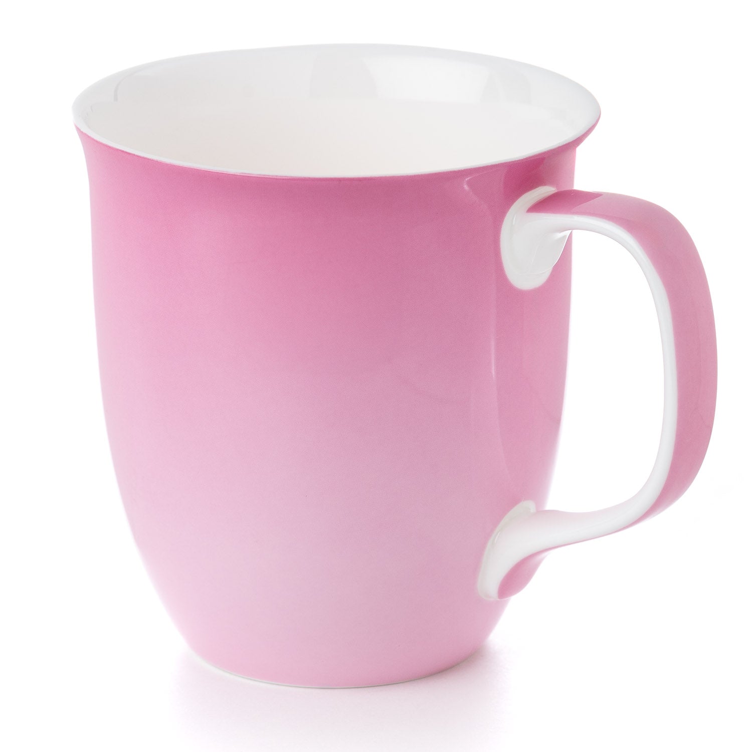 Ballerina Pink Java Mug in fine bone china, front view, handle right