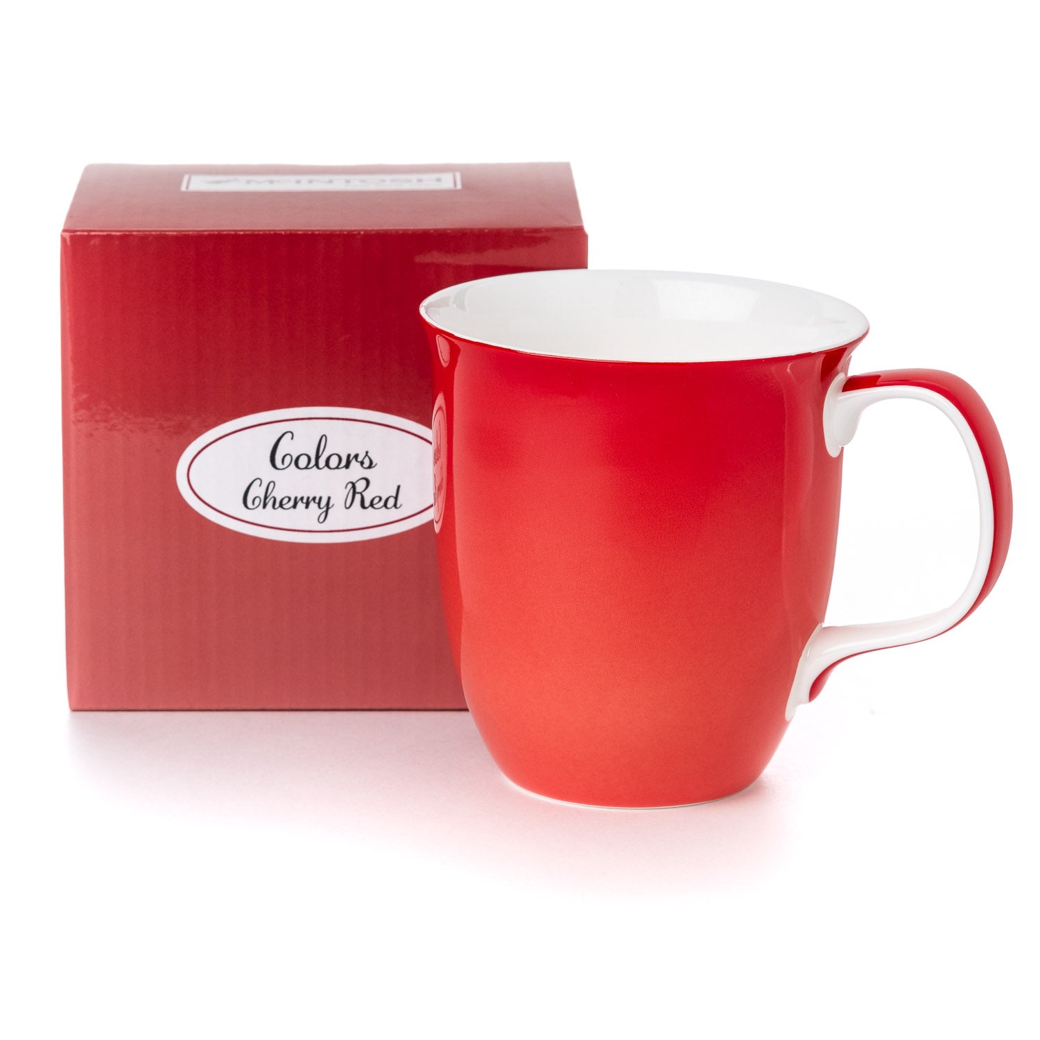 Cherry Red Java Mug with matching gift box, fine bone china