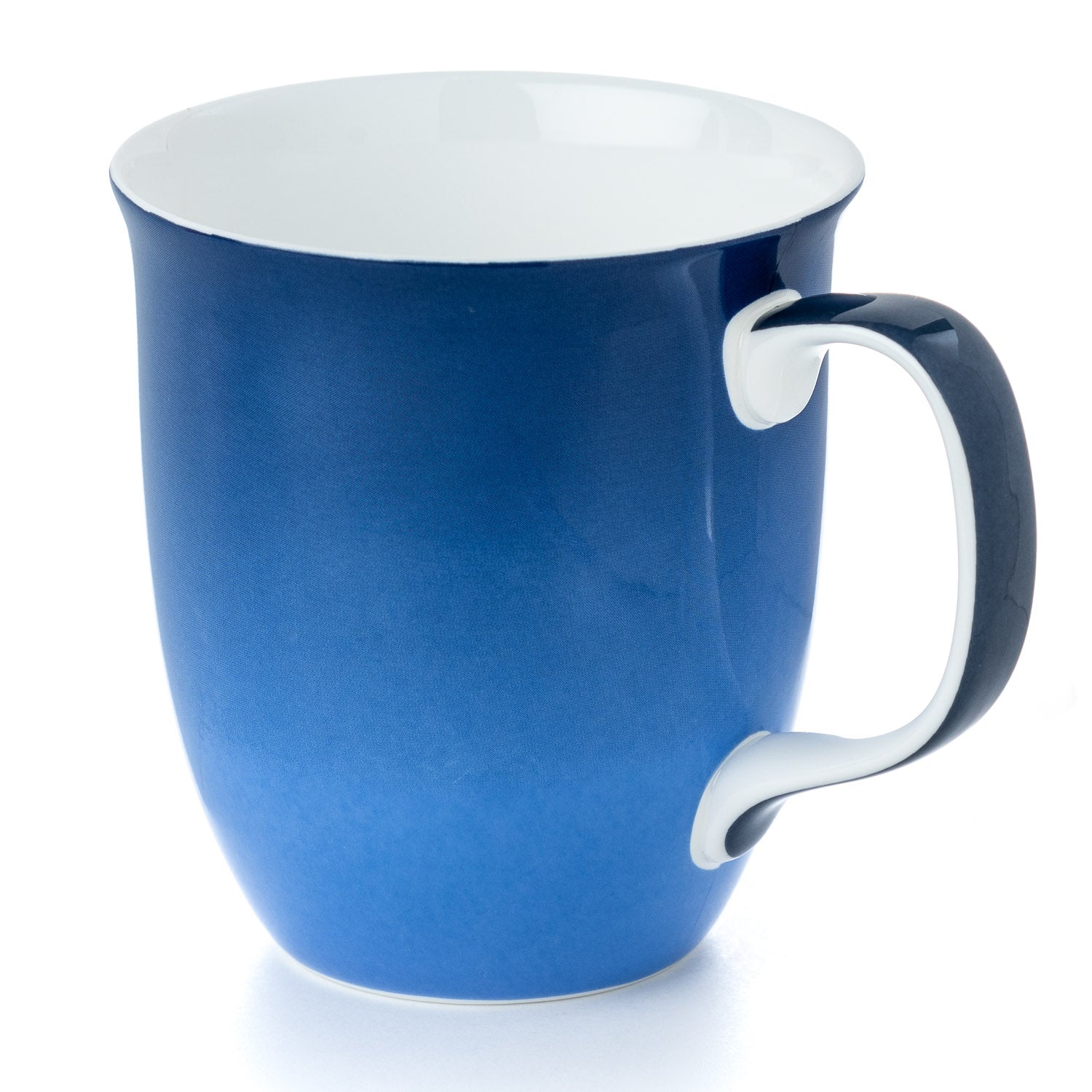 Cobalt Blue Java Mug in fine bone china, front view, handle right