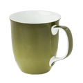 Sage Green Java mug, fine bone china coffee mug from the Colours collection, 12.5 oz, front view handle right