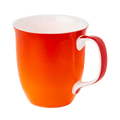 Tangerine Java mug, fine bone china coffee mug from the Colours collection, 12.5 oz, front view handle right