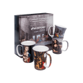 Leonardo da Vinci mug set The Last Supper Mona Lisa Lady with Ermine Madonna with Child fine bone china 11 oz (325 ml) McIntosh Mugs front view
