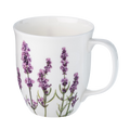 Garden Collection Lavender Java Mug in fine bone china, front view, handle right