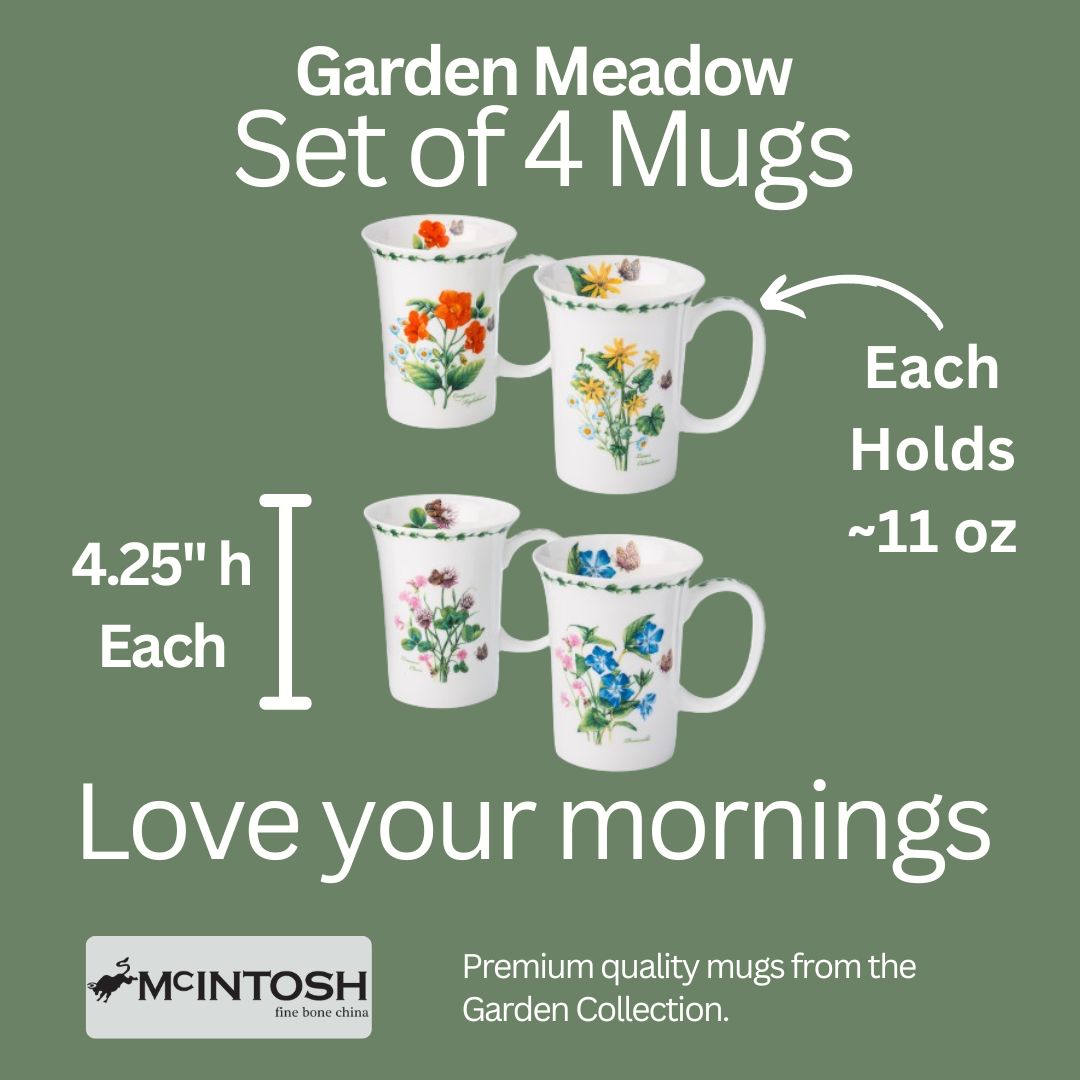 Prairie de jardin ensemble de 4 tasses