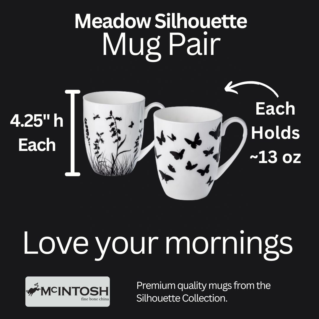 Silhouette de prairie ensemble de 2 tasses