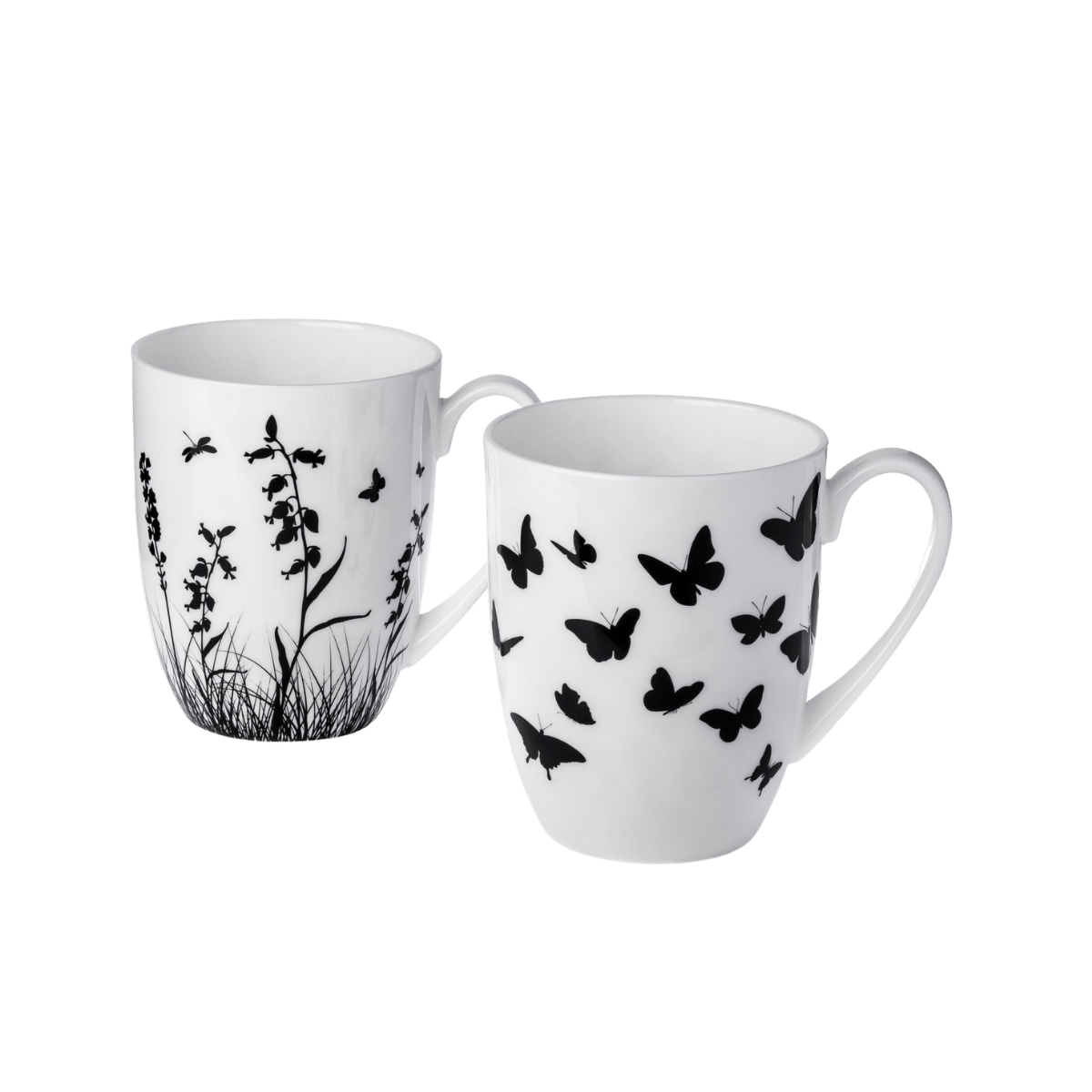 Meadow Silhouette mug set fine bone china 12.5 oz (375 ml) McIntosh Mugs front view, handle right