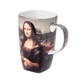 Mona Lisa Leonardo da Vinci Grande mug fine bone china 19.6 oz featuring famous Renaissance portrait painting, front view handle right