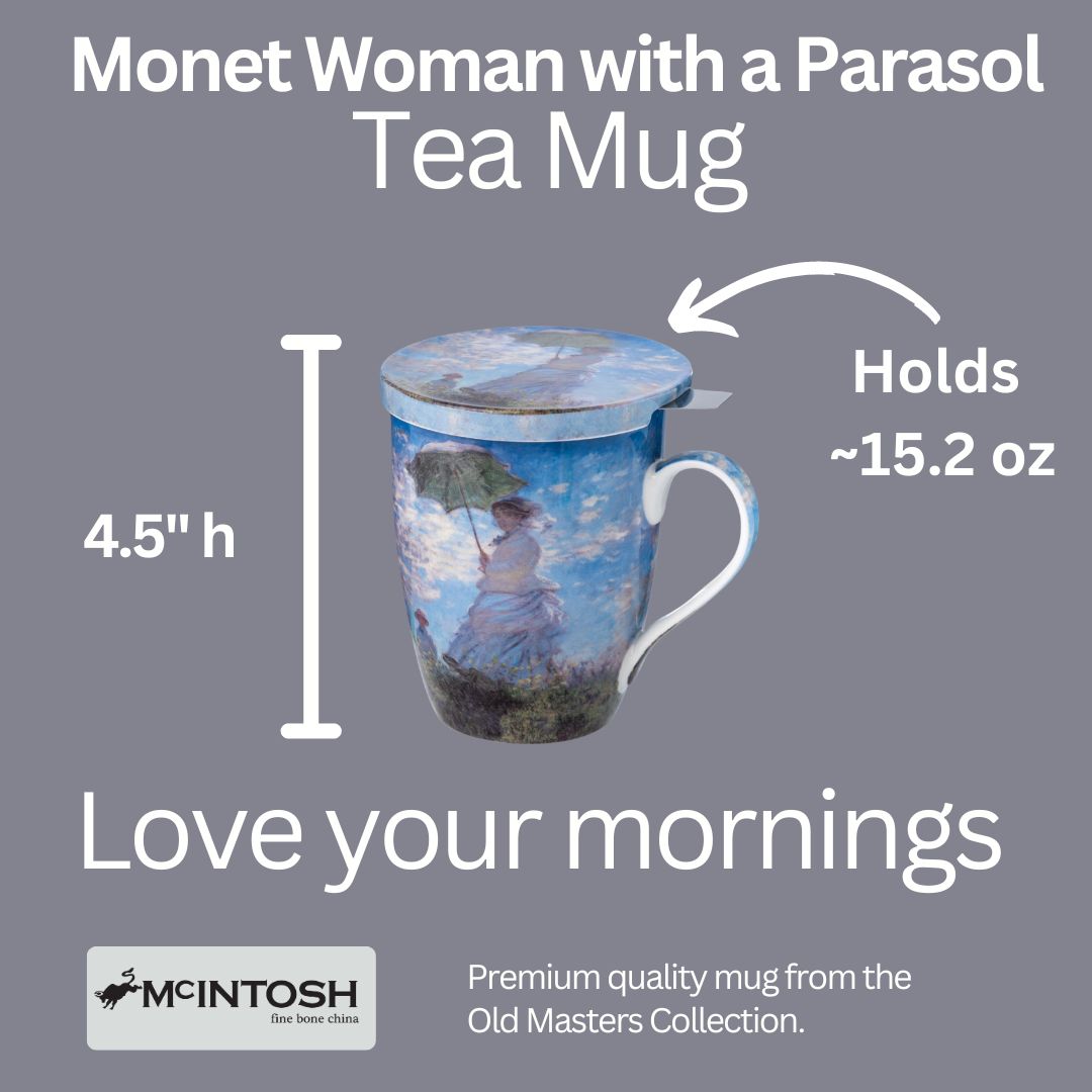 La Femme à l'ombrelle Monet tasse à thé avec infuseur et couvercle