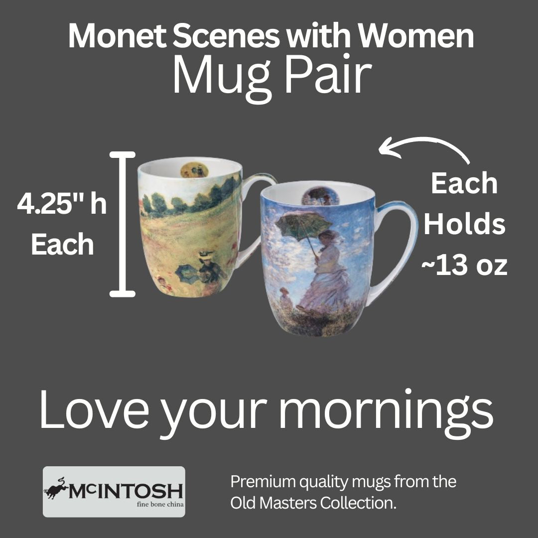 ensemble de tasses Scènes de Monet avec des femmes