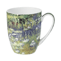 Water Lilies by Claude Monet Latte mug in fine bone china, 12.5 oz (375 ml), front view, handle right