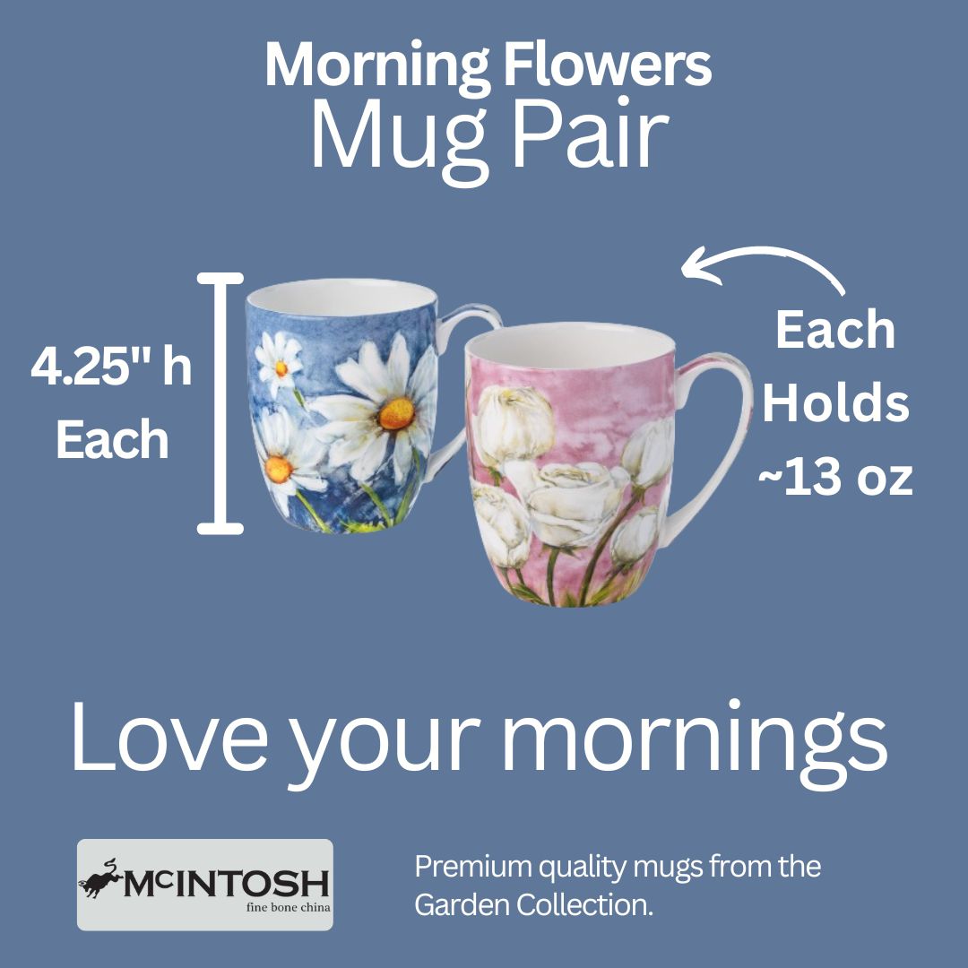 Morning Flowers Mug Pair