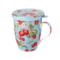 Fraises pour toujours tasse à thé avec infuseur et couvercle