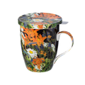Tom Thomson Marguerites tea mug with infuser fine bone china 15.2 oz (450 ml) McIntosh Mugs front view, handle right