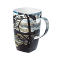 Tom Thomson The West Wind Grande mug, 19.6 oz (580 ml) fine bone china mug with Canadian landscape artwork, front view, handle right