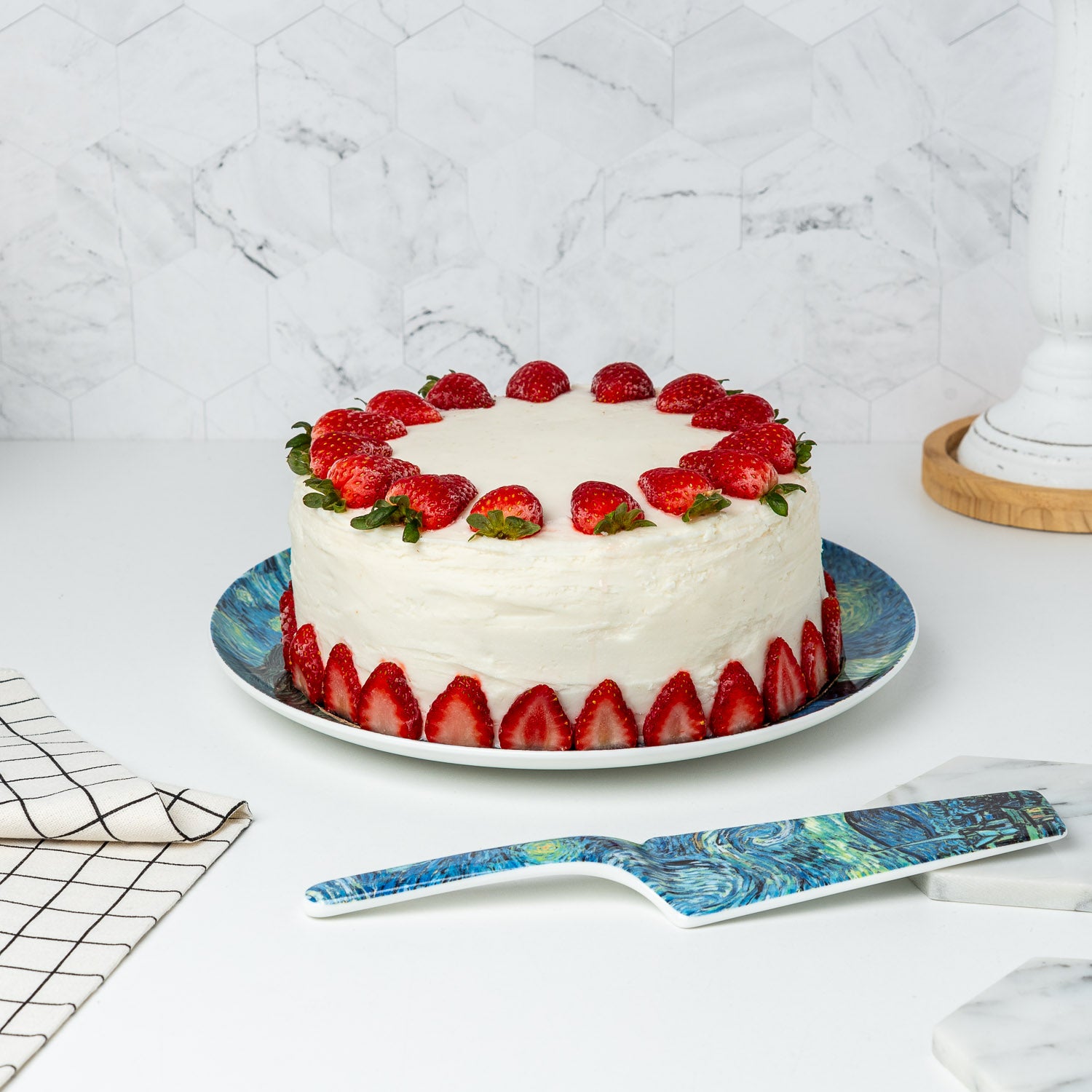 Van Gogh Starry Night Cake Plate w/ Server