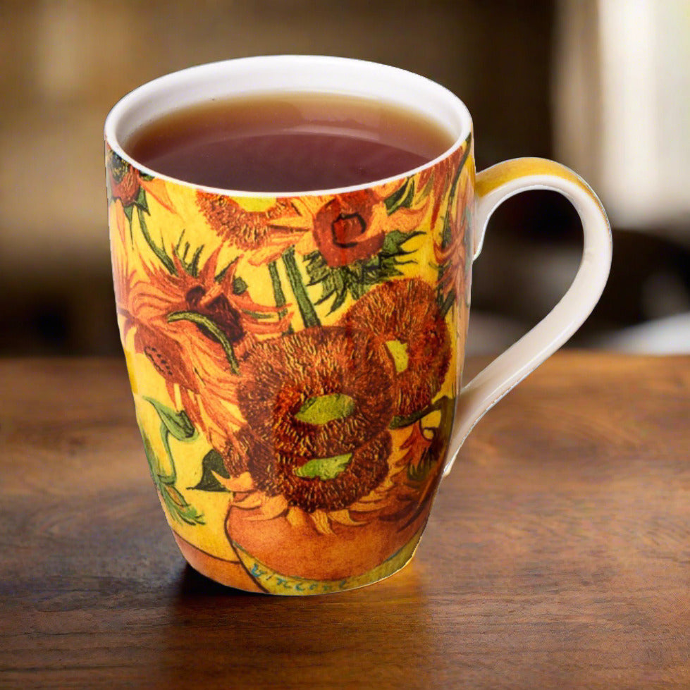 Tasse à thé Tournesols Van Gogh avec infuseur et couvercle