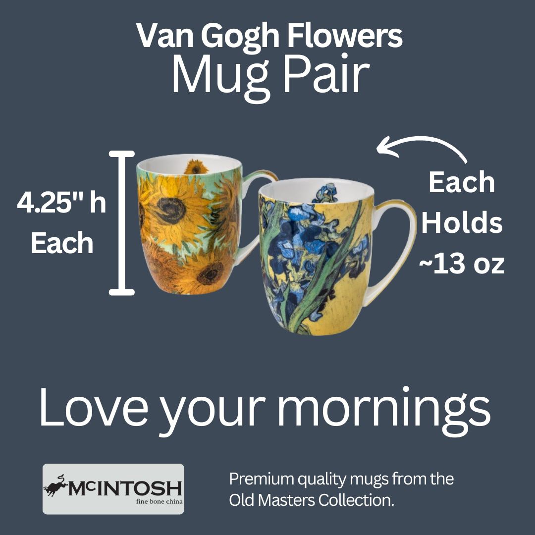 Paire de tasses à fleurs Van Gogh