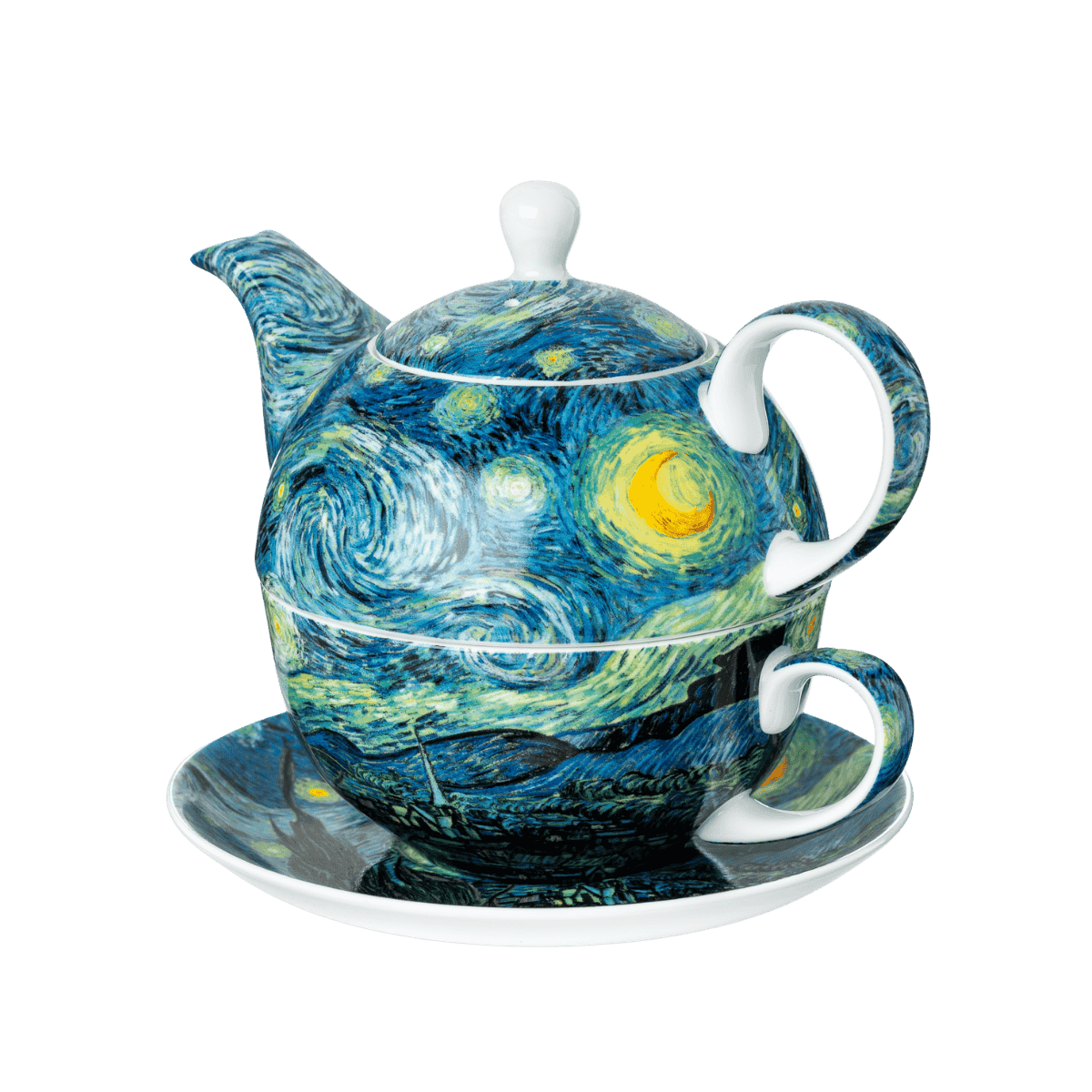 Vincent van Gogh Starry Night tea for one set with teapot cup and saucer, fine bone china tea set
