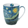 Starry Night by Vincent Van Gogh Latte mug in fine bone china, 12.5 oz (375 ml), front view, handle right