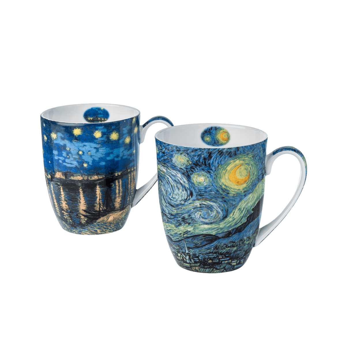 Robert Bateman Woodland Animals mug set of two featuring Winter- Snowshoe Hare and Red Squirrel, 12.5 oz (375 ml) fine bone china mugs, white background