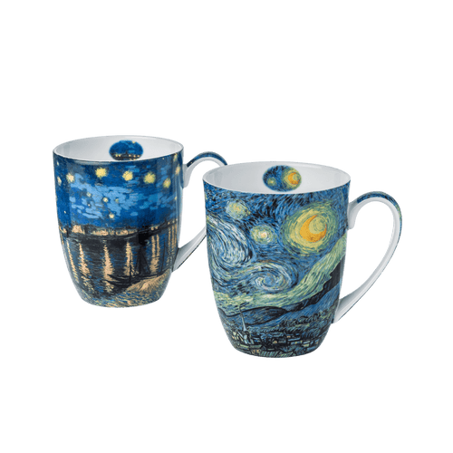 Robert Bateman Woodland Animals mug set of two featuring Winter- Snowshoe Hare and Red Squirrel, 12.5 oz (375 ml) fine bone china mugs, white background