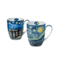 Robert Bateman Woodland Animals mug set of two featuring Winter- Snowshoe Hare and Red Squirrel, 12.5 oz (375 ml) fine bone china mugs, white background