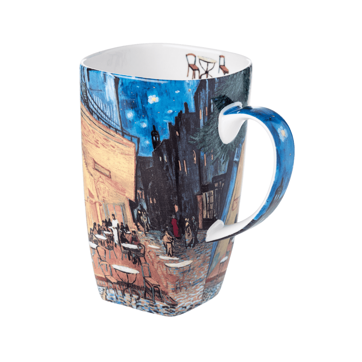 Café Terrace at Night Van Gogh Grande mug fine bone china 19.6 oz featuring famous night café painting, front view handle right
