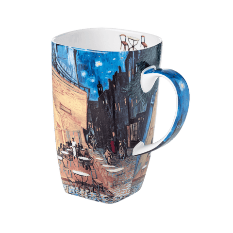 Café Terrace at Night Van Gogh Grande mug fine bone china 19.6 oz featuring famous night café painting, front view handle right