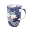 Monet Water Lilies Grande mug, 19.6 oz (580 ml) fine bone china mug, front view, handle right.