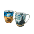 an Gogh Wheatfields mug pair fine bone china 12.5 oz (375 ml) McIntosh Mugs front view, handle right