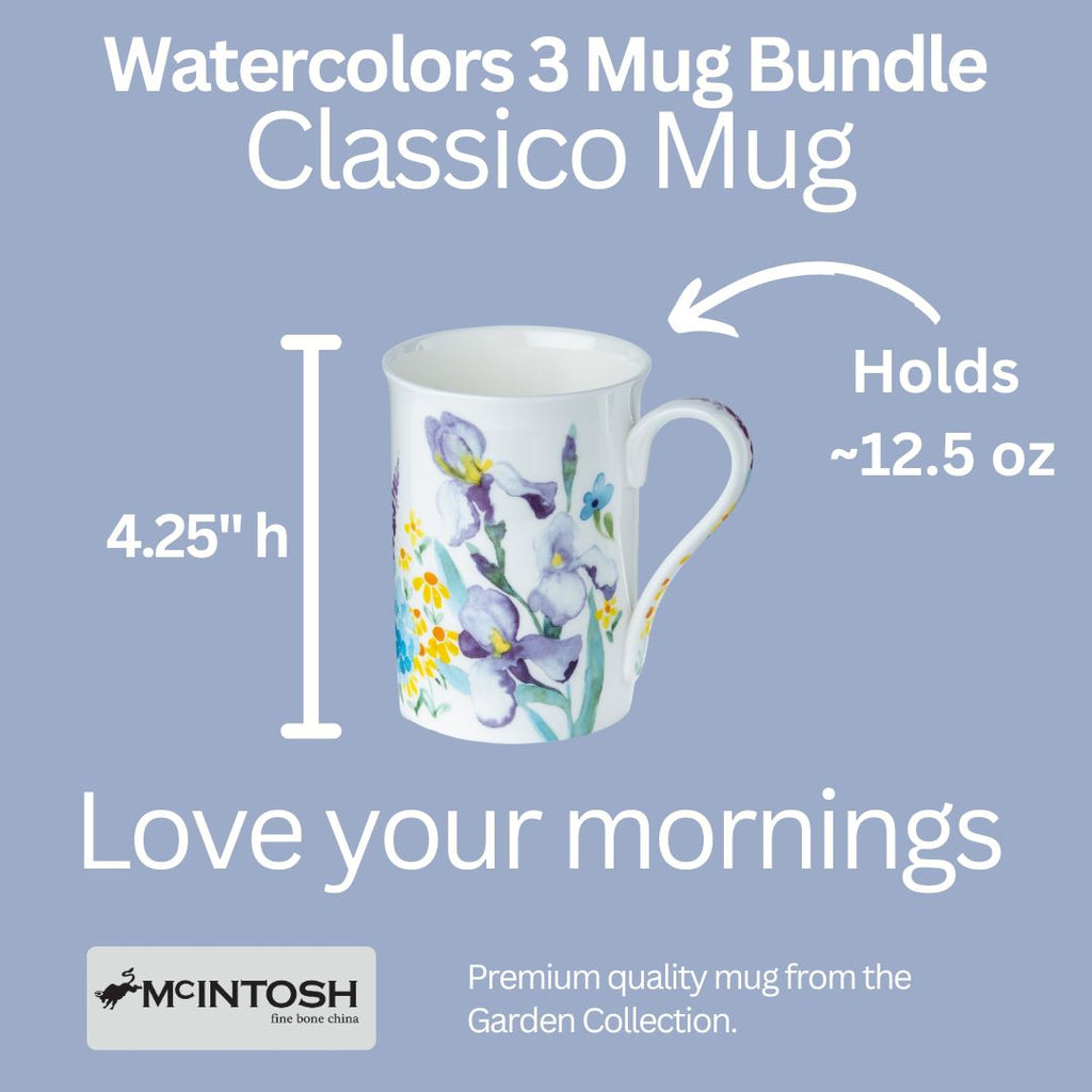 Ensemble de 3 tasses Aquarelles