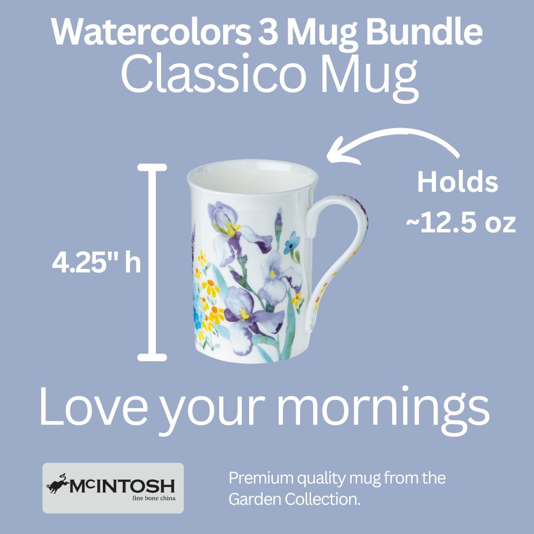 Ensemble de 3 tasses Aquarelles