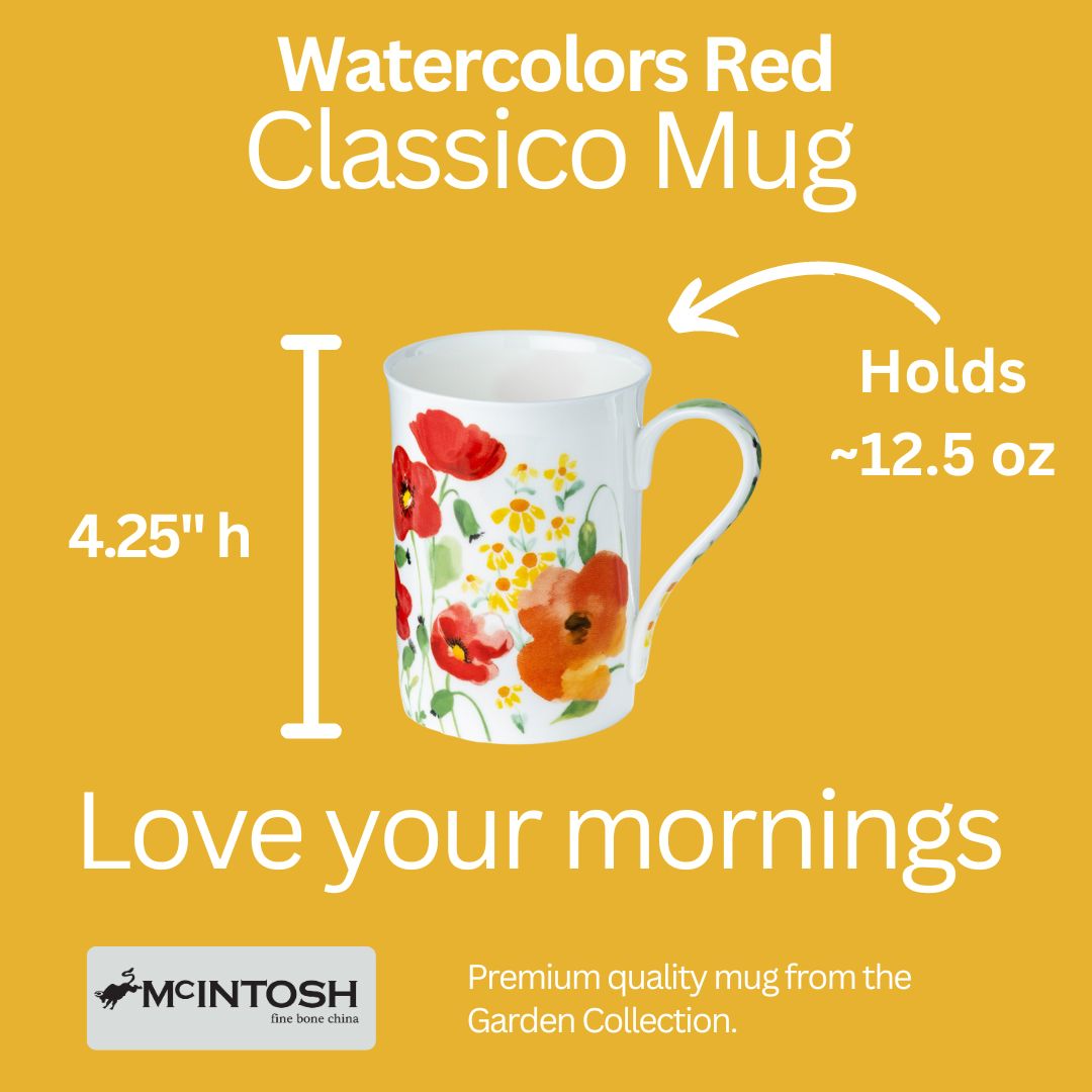Aquarelles rouges tasse classico