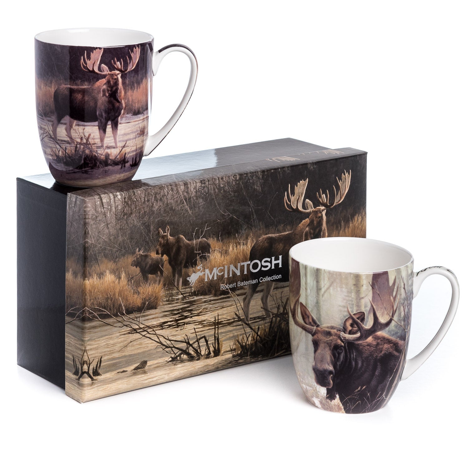 Bateman Moose Robert Bateman Moose Mug Pair, 12.5 oz | McIntosh Mugs Canada