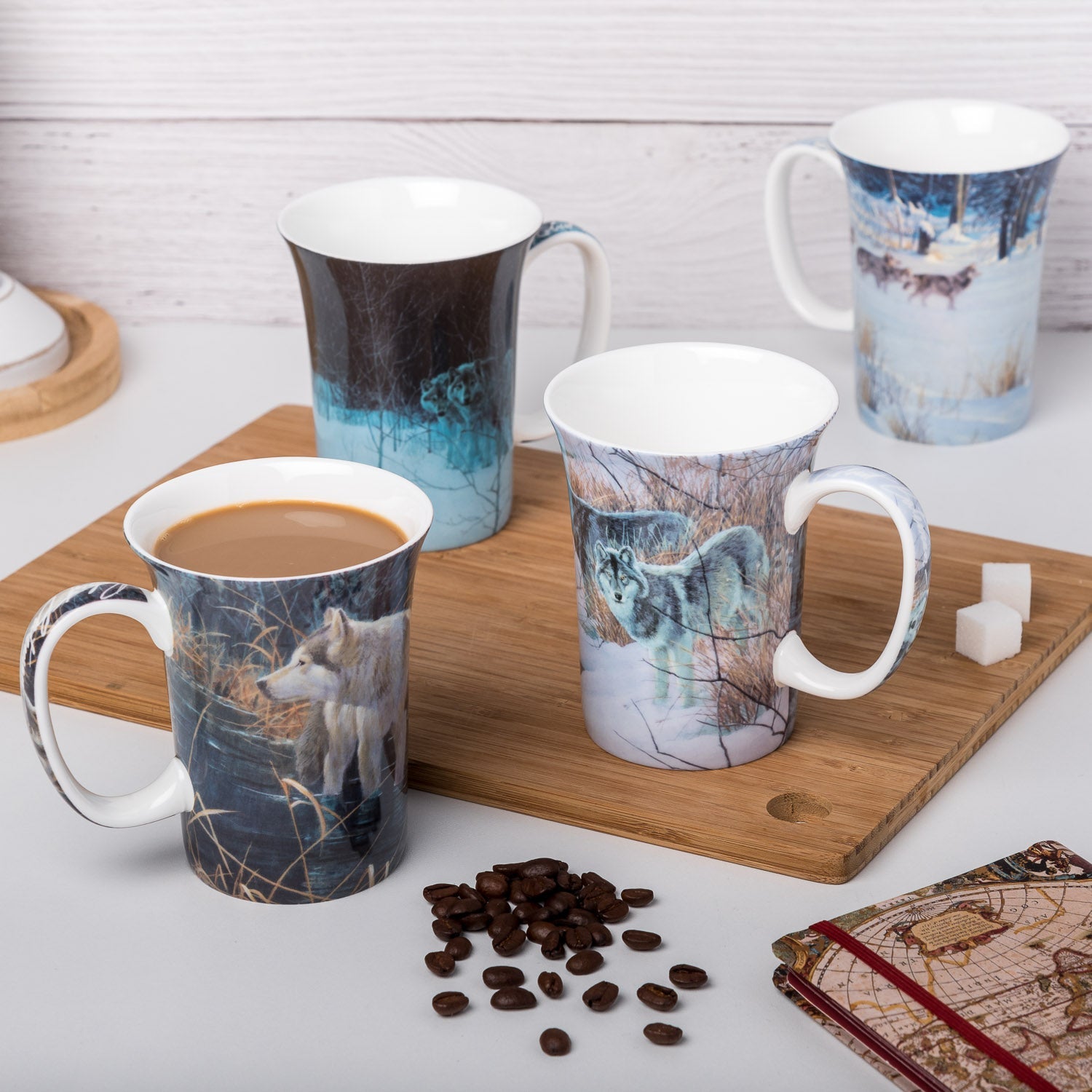 Bateman Wolves set of 4 Mugs - McIntosh Shop