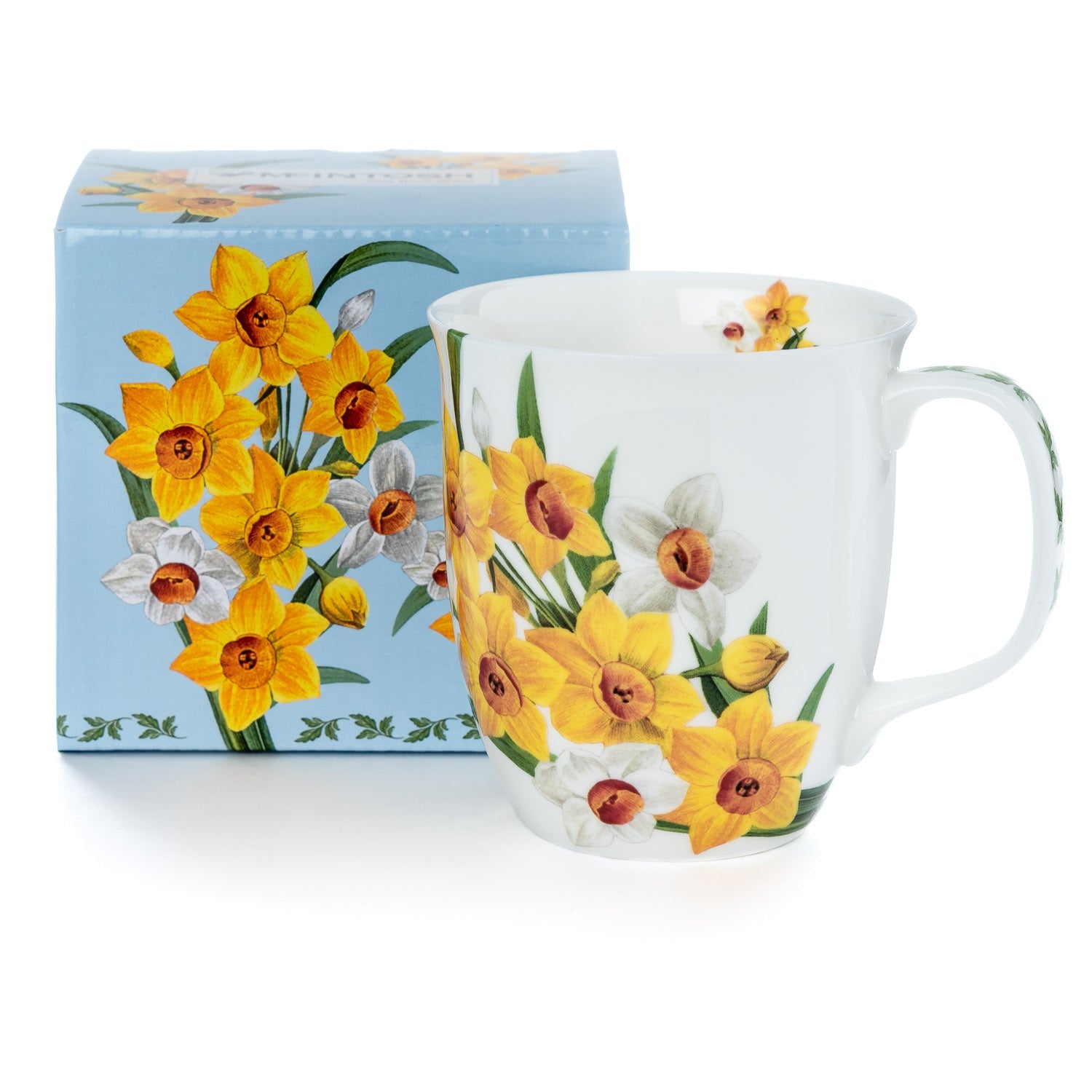 Botanical Flowers Narcissus Java Mug with matching gift box, fine bone china