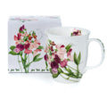 Botanical Flowers Pink Sweet Pea Java Mug with matching gift box, fine bone china
