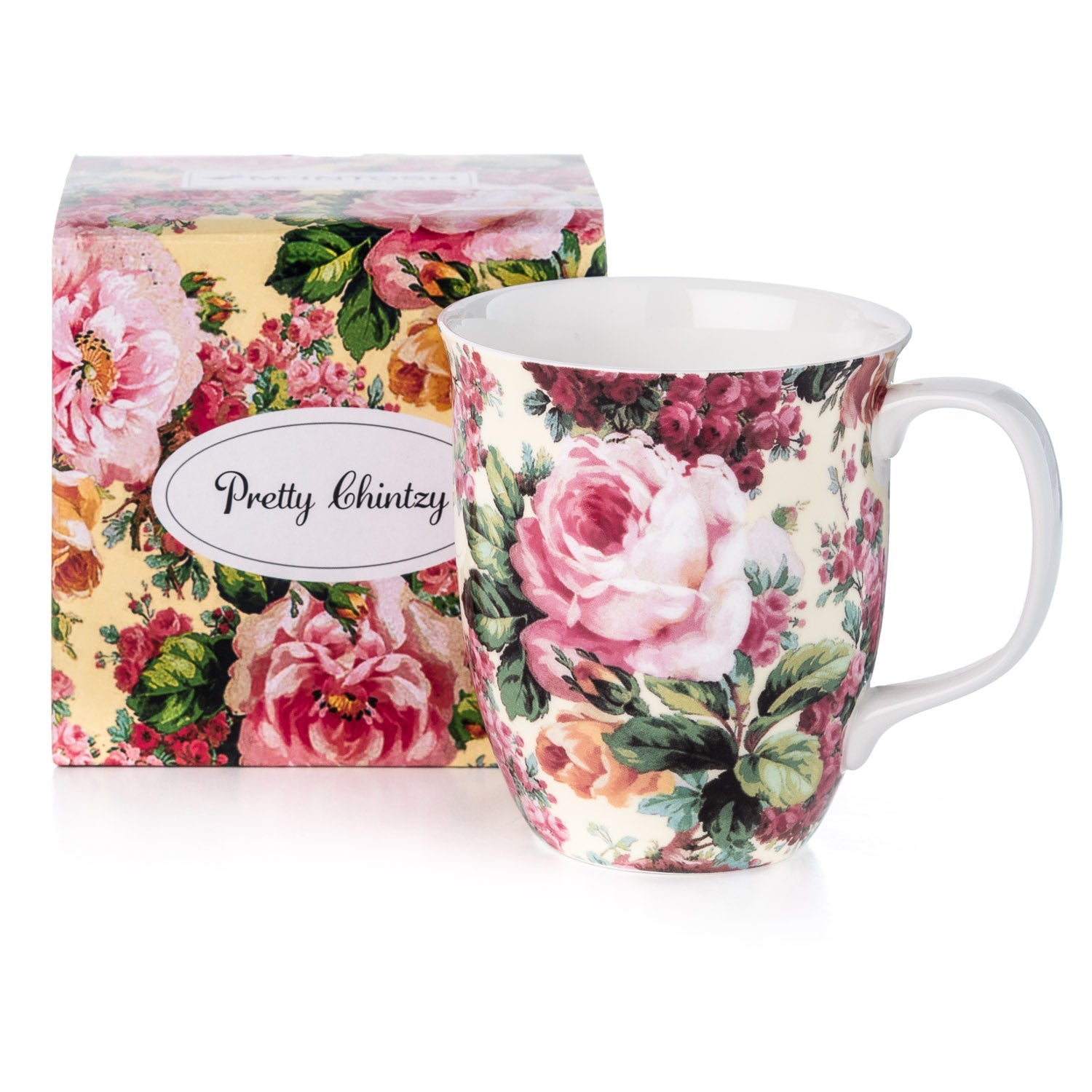 Chintz Rose Bouquet Java Mug with matching gift box, fine bone china