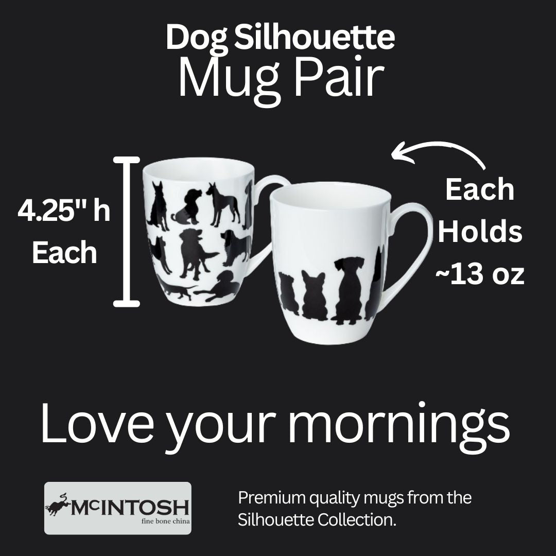 Dog Silhouette Mug Pair - McIntosh Shop
