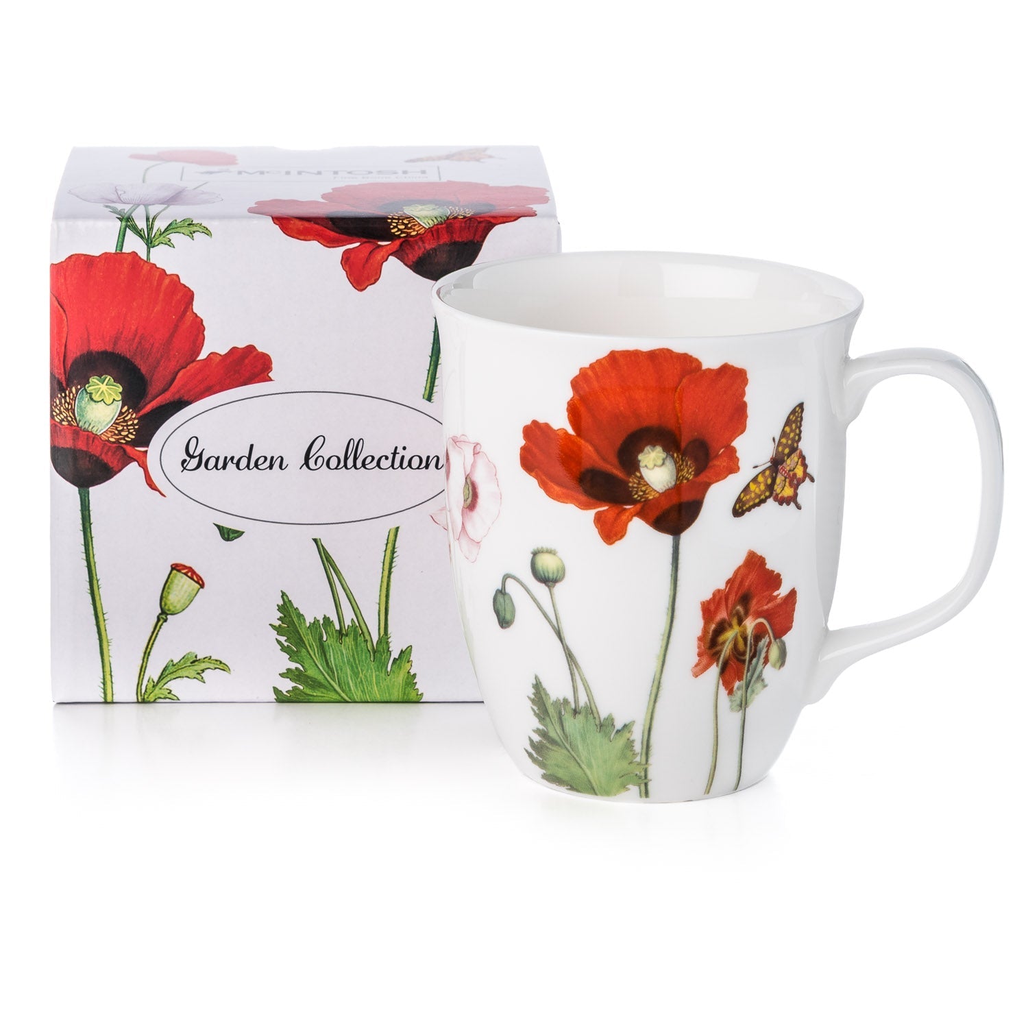 Garden Collection Poppies Java Mug with matching gift box, fine bone china