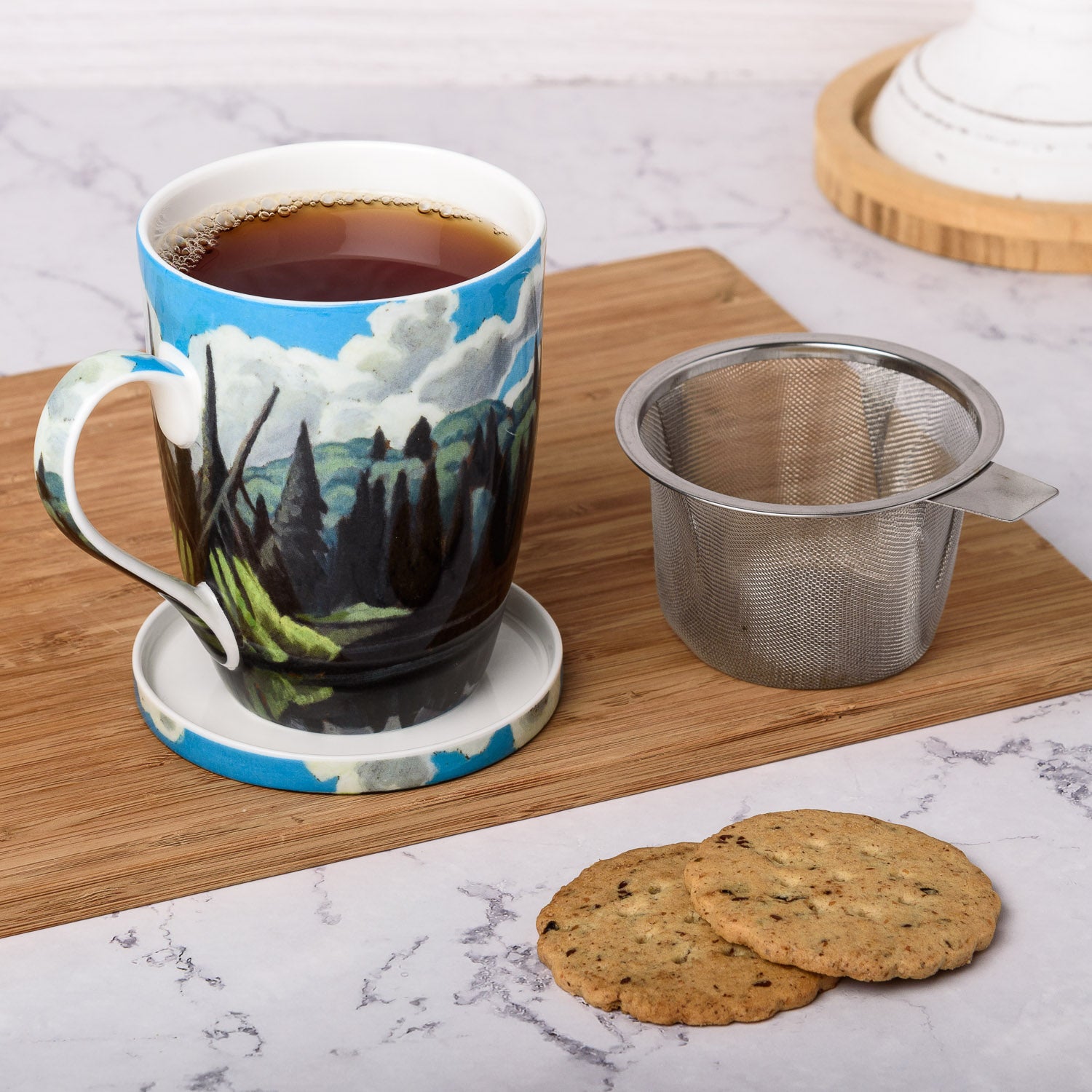 Harris Lake in Algonquin Park Tea Mug w/ Infuser and Lid - McIntosh Shop